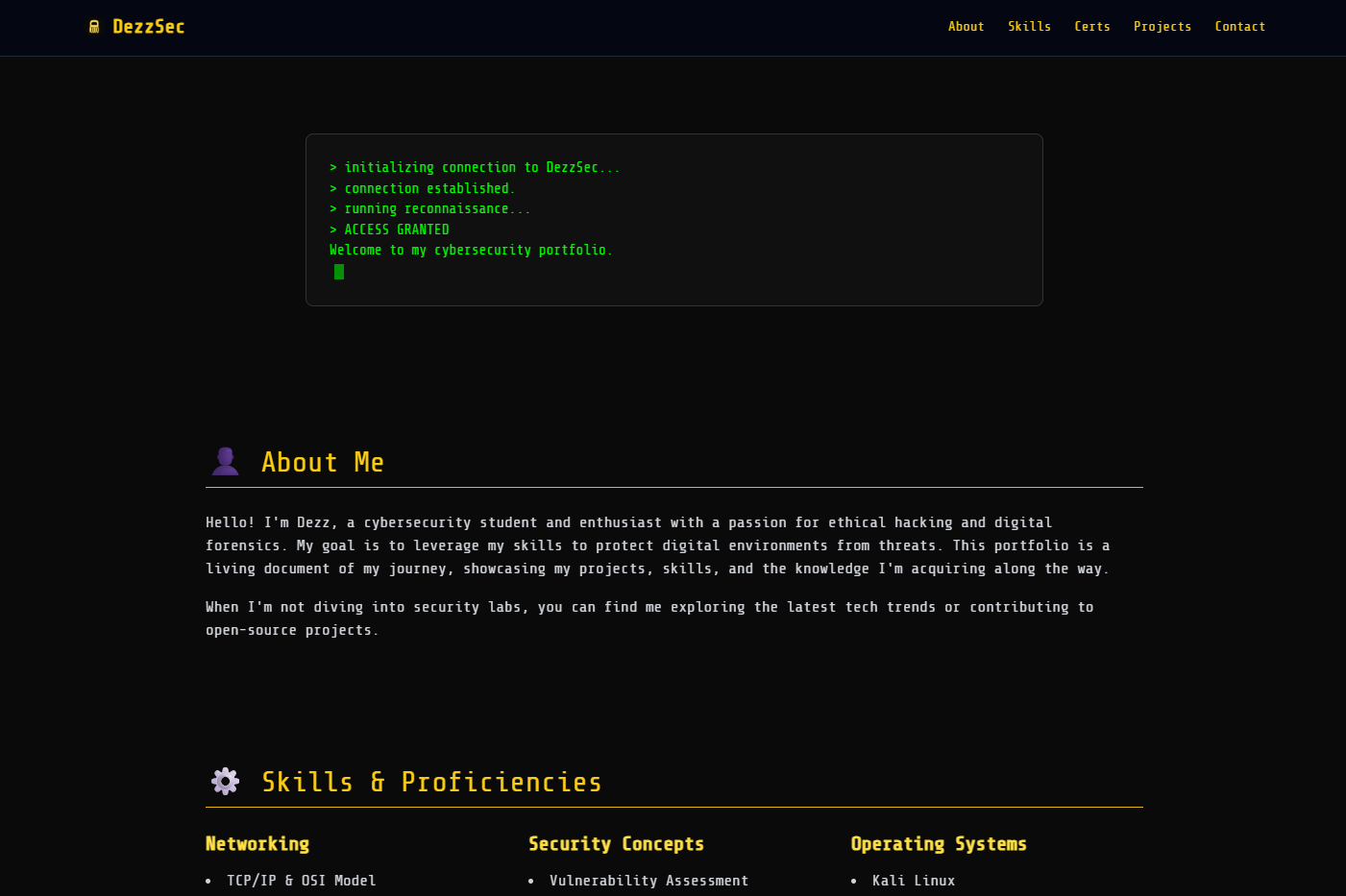 DezzSec Cybersecurity Site